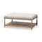 Baxton Studio Carlotta Oak Beige Linen Rectangular Coffee Table Ottoman 139-7608 - alternate 7